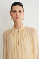 Robe Wendy à Volants en Crêpe de Soie
