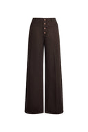 Lim Tape Trim Wide Leg Jeans in Cotton Denim
