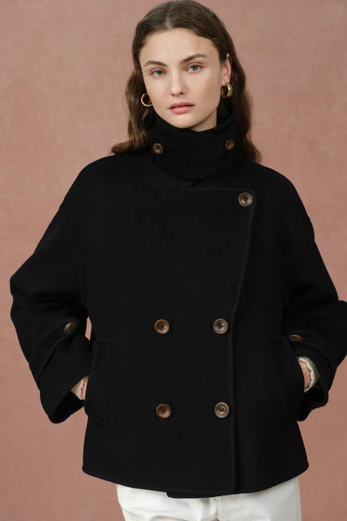 Catherine Double Faced Cabanse Coat in Wool Cashmere Blend