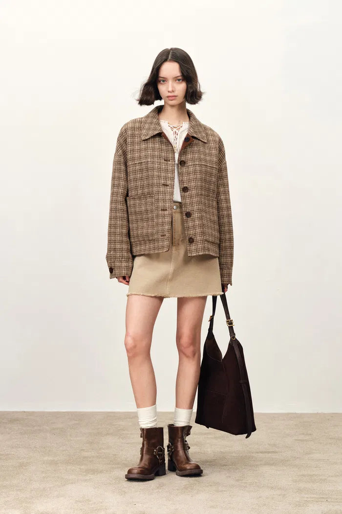 Rowan Two Tone Reversible Jacket in  Double Face Merino Wool