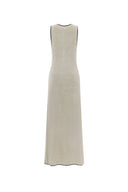 Mazurek Sleeveless Long Slit Vest in Cotton Blend Knit