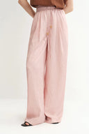 Louise Textured Pleated Pants in Pleated Satin