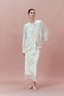 Jupe longue Aniyah aux coquelicots peints à la main en soie double couche