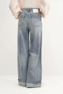 Emerie Straight Wide Leg Jeans in Cotton Denim