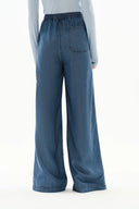 Jeans Seren de pierna ancha con cintura elástica en denim lyocell