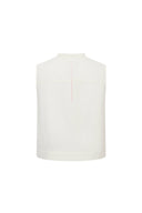 Ivan Ruffled Denim Vest in Technical Lyocell Denim