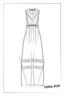 Luna Eyelet Lace Embroidered Sleeveless Dress in Cotton Jacquard