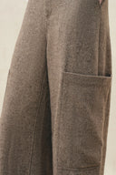 Beatrice Flecked Wide Leg Tailored Trousers with Patch Pockets