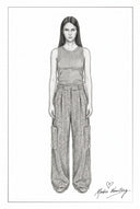 Beatrice Flecked Wide Leg Tailored Trousers with Patch Pockets