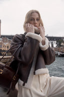 Quinn Short Jacket in Faux Shearling