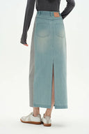 Mermaid Midi Skirt in Cotton Jersey Denim