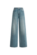 Bert Buckle Back Barrel Leg Jeans in Cotton Denim