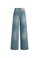 Bert Buckle Back Barrel Leg Jeans in Cotton Denim
