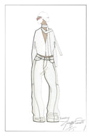 Bert Buckle Back Barrel Leg Jeans in Cotton Denim