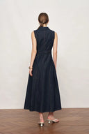Anais Denim Sleeveless Dress in Cotton Denim