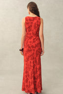 Elodie Rose Cowl Neck Sleeveless Dress in Light Crinkle Gauze