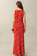 Elodie Rose Cowl Neck Sleeveless Dress in Light Crinkle Gauze