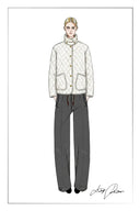 Rory Cropped Quilted Jacket with Corduroy Collar