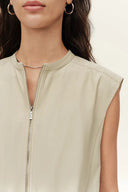 Sienna Relaxed Tailored Sleeveless Top in Cotton Blend