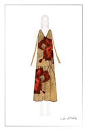 Abby Crimson Iris Flora Sleeveless Dress in Lyocell