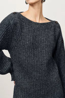 Robe ajustable épaules dénudées Kylie en tricot laine mérinos fil grossier