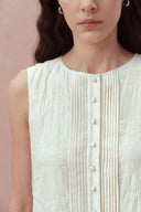 Vestido sin Mangas Stella en Lyocell con Bordado
