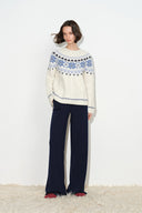Vivi Fitted Stretch Wide Leg Pants in Wool Blend