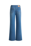 Billie Hand Braided Straight Leg Jeans in Lightweight Stretch Denim