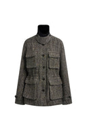 Blair Flecked Herringbone Field Jacket in Wool Blend