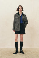 Blair Flecked Herringbone Field Jacket in Wool Blend