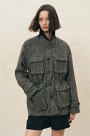 Blair Flecked Herringbone Field Jacket in Wool Blend