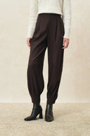 Blair Tapered Balloon Leg Trousers in Wool Blend