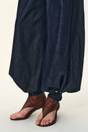 Bonnie Handwork Pleats Balloon Jeans in Acetate Tencel Denim