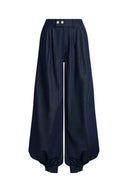 Bonnie Handwork Pleats Balloon Jeans in Acetate Tencel Denim