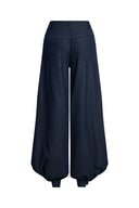 Bonnie Handwork Pleats Balloon Jeans in Acetate Tencel Denim