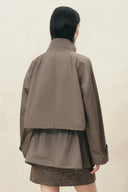 Bower Double Breasted Cropped Trench Coat