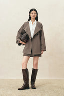 Bower Double Breasted Cropped Trench Coat
