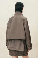 Bower Double Breasted Cropped Trench Coat