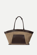 Brera Convertible Tote Bag Large in Dutch Calfskin and Suede