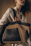 Brera Convertible Tote Bag Large in Dutch Calfskin and Suede