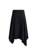 Brooklyn Asymmetric Hem Skirt in Cotton Denim
