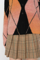 Bruce Space Dyed Gradient Argyle Cardigan in Alpaca Blend