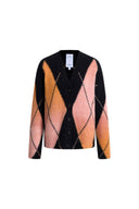Bruce Space Dyed Gradient Argyle Cardigan in Alpaca Blend