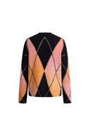 Bruce Space Dyed Gradient Argyle Cardigan in Alpaca Blend