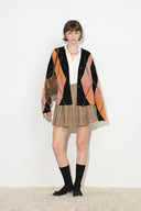 Bruce Space Dyed Gradient Argyle Cardigan in Alpaca Blend