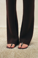 Brynn Drawstring Wide Leg Pants in Cotton Knit