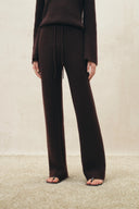 Brynn Drawstring Wide Leg Pants in Cotton Knit
