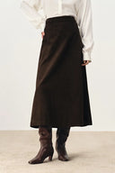 Geraldin Midi Skirt in Cotton Corduroy