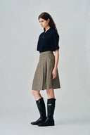 Javia Plaid Pleated Skirt in Prince of Wales Merino Wool