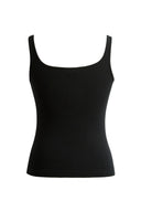 Liz Ärmelloses Tanktop mit eckigem Ausschnitt und figurbetontem Schnitt aus hoch dehnbarem Rippstrick